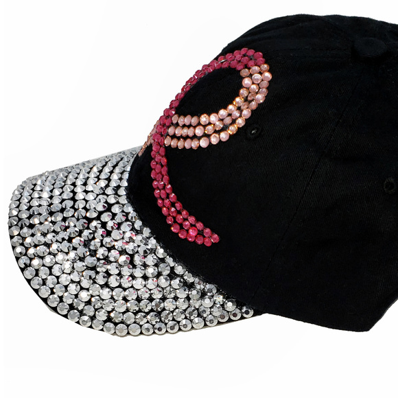Pink Ribbon Rhinestone Hat - Picture 5 of 6